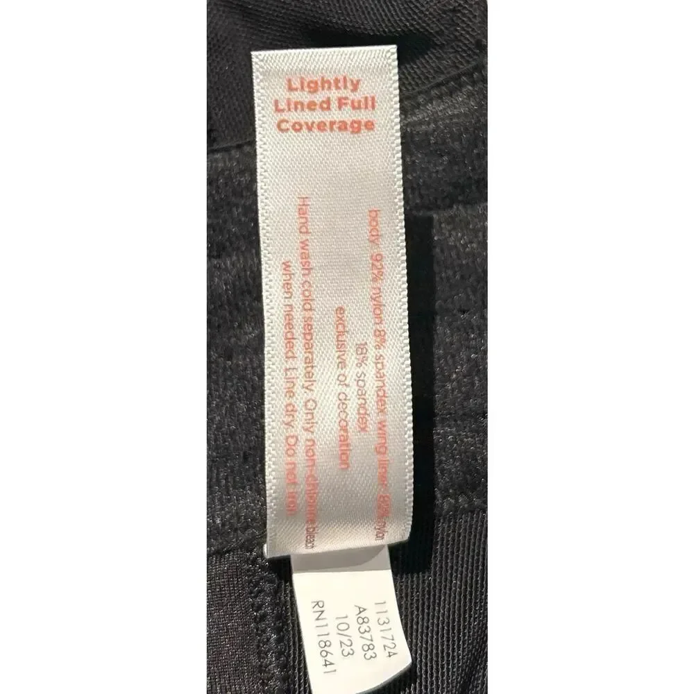 Cacique black lightly lined full coverage bra size 46D